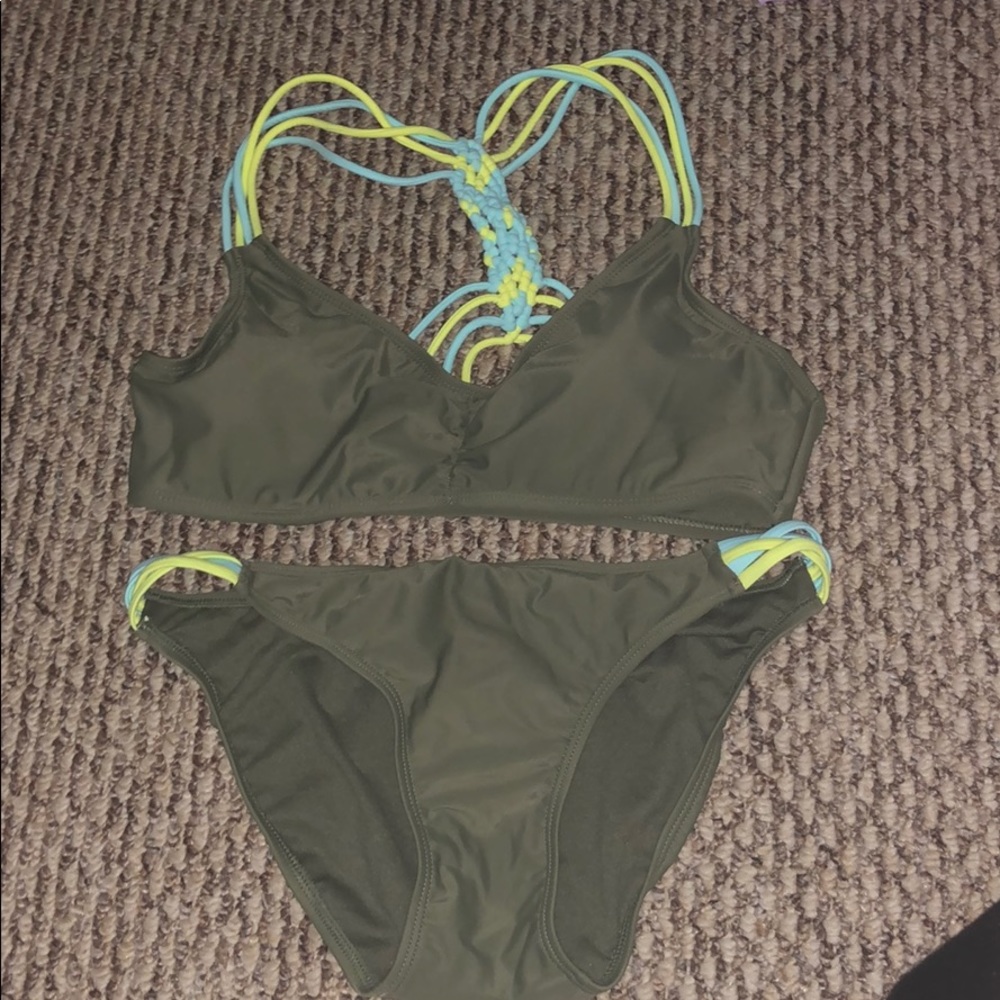 Olive green bikini set
